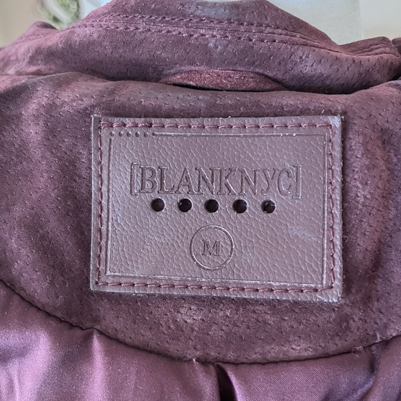 BlankNYC Purple Suede Leather Moto Jacket Full Zip Biker Motorcycle Womens M - Picture 6 of 11